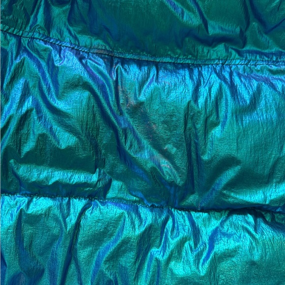 Kenzo short puffer coat in iridescent blue - Picture 8 of 10